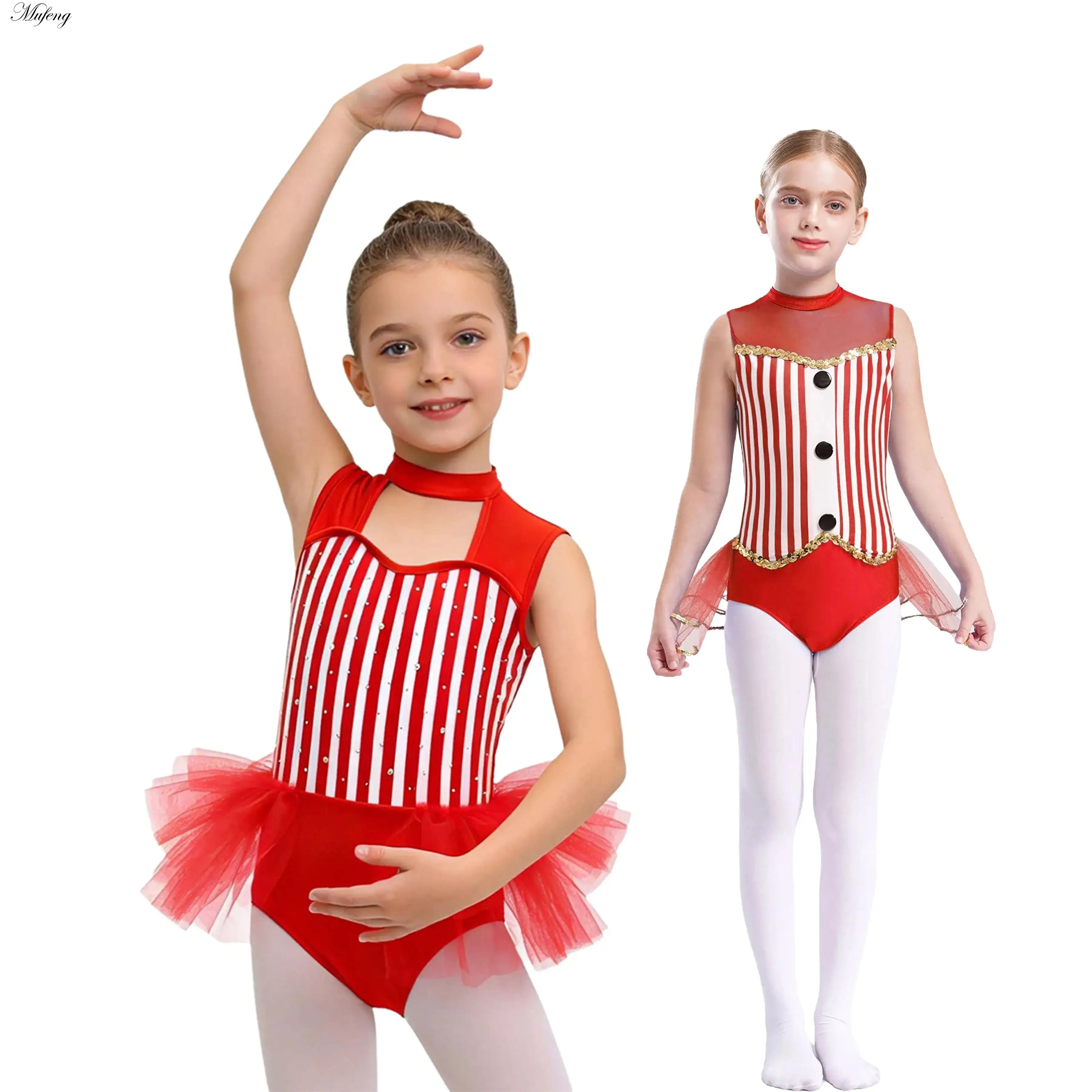 

Детский костюм для балета и гимнастики: трико, юбка-пачка, блестящие стразы, костюм циркового директора, комбинезон в полоску