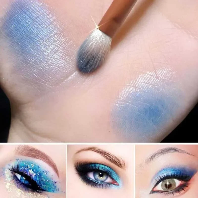 กันน้ํา ROYAL BLUE Glitter อายแชโดว์อายแชโดว์สีฟ้า Glitter Eye Shadow แต่งหน้า SHINY Sparkle Shimmer Glitter