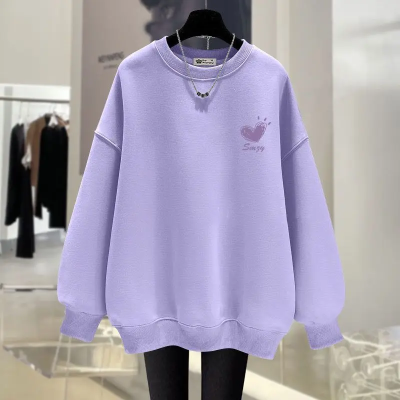 Women Clothing O-neck Long Sleeve Hoodies Autumn Winter Vintage Loose Casual Sweatshirts Cartoon Printed Cotton Pullovers