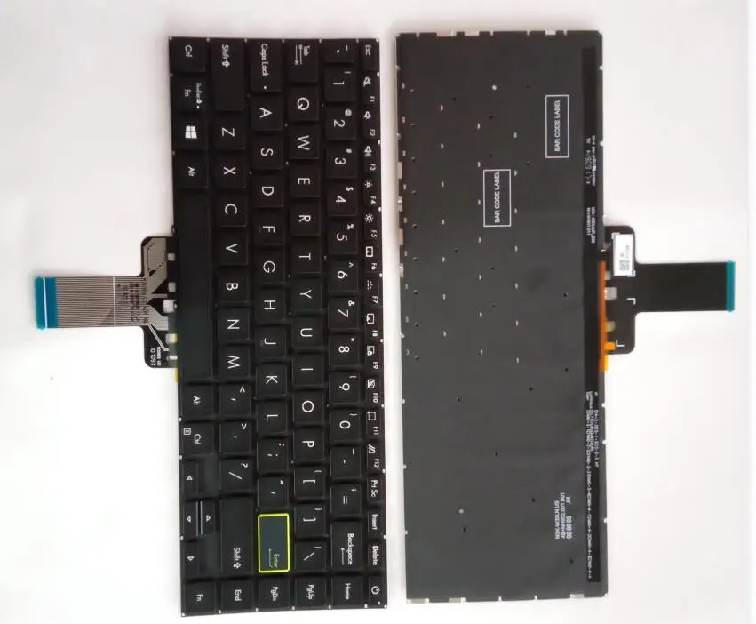 Novo para asus vivobook d413 d413i s413 s413f série eua teclado do portátil preto sem moldura com retroiluminado