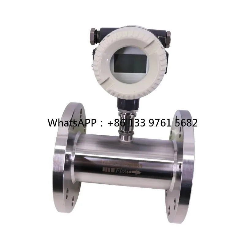 DN80MM مقياس الجريان التوربيني الفولاذ المقاوم للصدأ مقياس تدفق السائل المقاوم للانفجار 4 ~ 20mA مع اتصال شفة شاشة الكريستال السائل