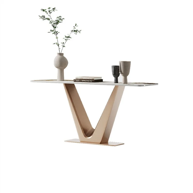 Entrance Platform Stainless Steel Light Luxury  Table Entrance Door  Aisle End View Table Strip Table