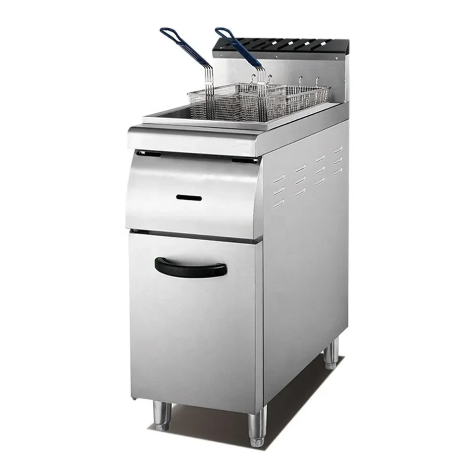 Single cylinder commercial gas fryer for fried chicken and french fries