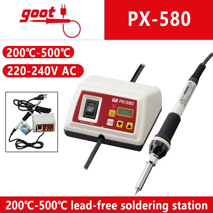 

GOOT PX-580 200-500℃ Mini Soldering Station 1Pcs with Temperature Controlled & Smart Digital Display or with Welding Accessories