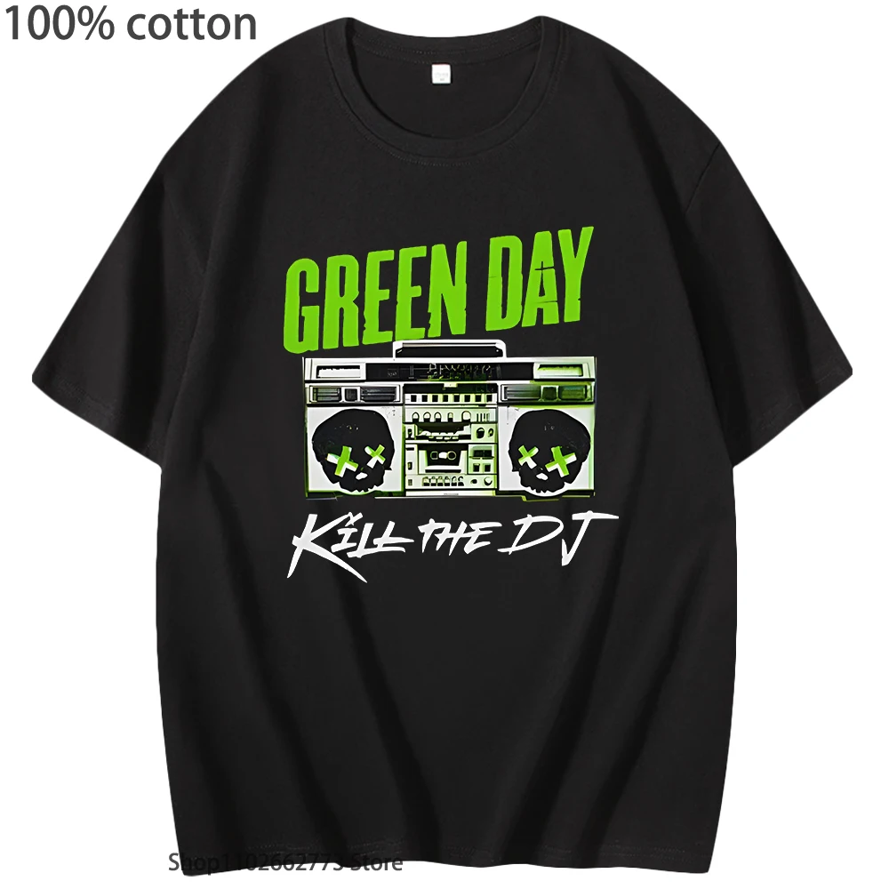 Unbekannt Men's G-green Day Kill The Dj T-Shirts Rock Band T Shirt Fashion Womens Clothing 100% Cotton Y2k Tees for Men Harajuku