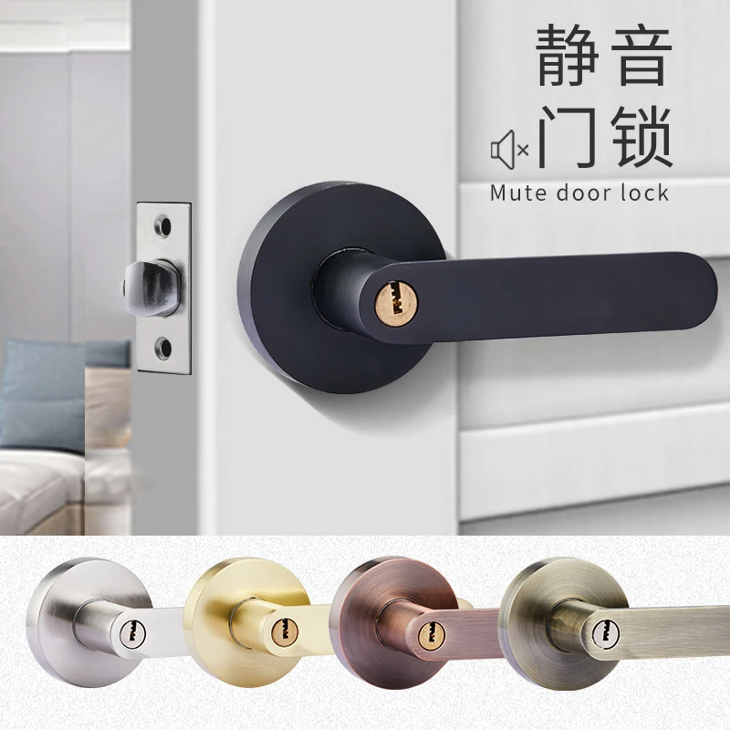 Ball lock three-bar handle lock room door handle  Round lock Universal three-bar ball indoor bedroom door