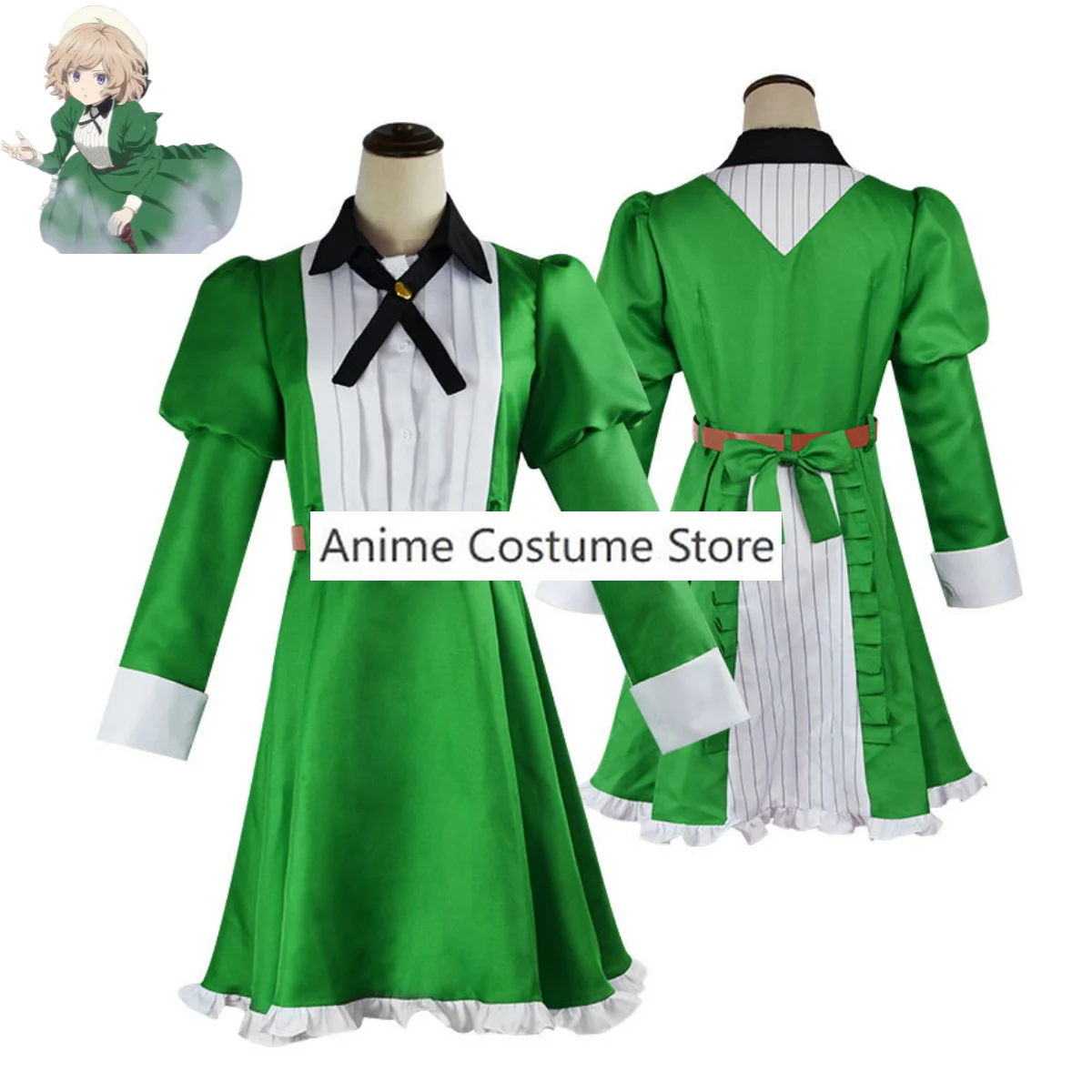 Anime Invented Inference Kyokou Suiri in/Spectre Iwanaga Kotoko Cosplay Costume Green Dress Wig Hat Sexy Woman Halloween Suit