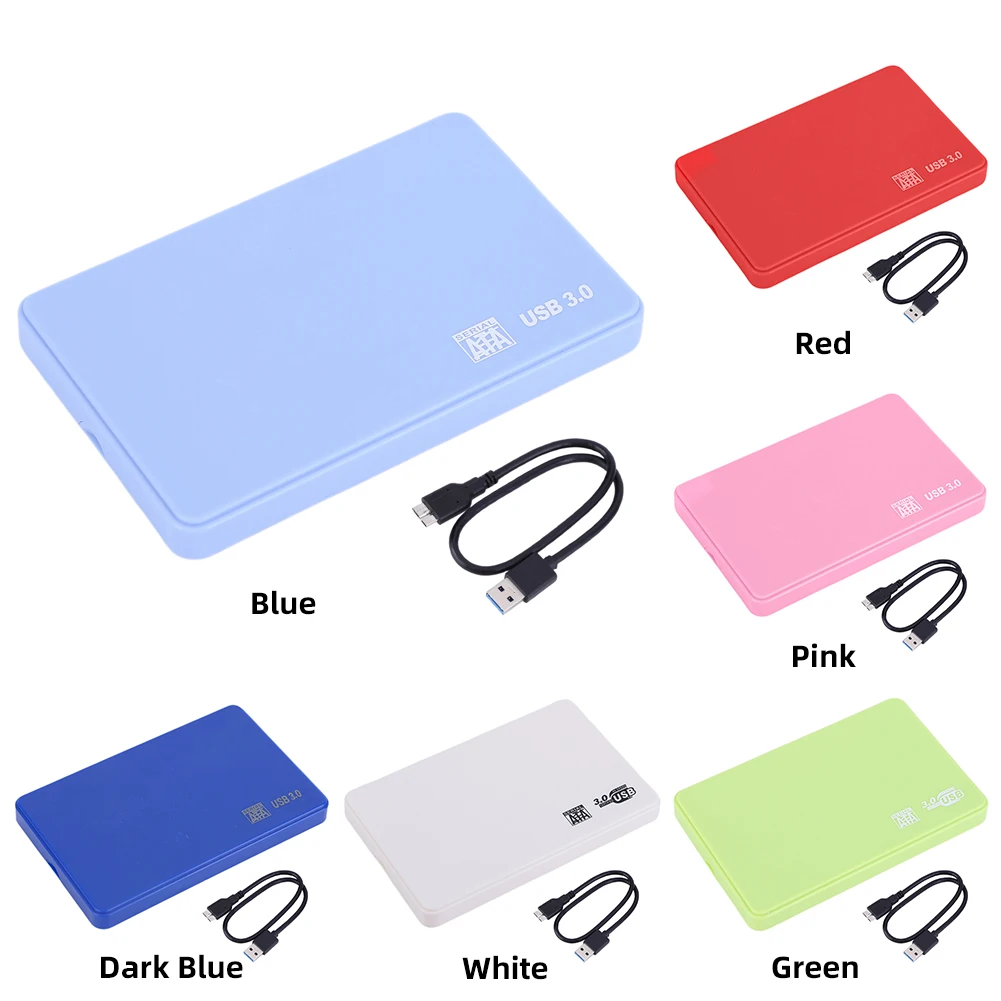 حاوية محرك الأقراص الصلبة المحمولة SATA إلى USB3.0 متوافقة مع XP/win7/win8/win10 2.5in مع كابل USB بدون أدوات للتخزين الخارجي SSD