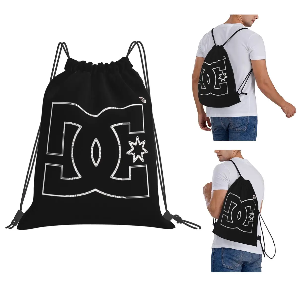 

DC Shoe Co Backpacks Casual Drawstring Bundle Pocket Sports Bag Book Bags for Travel School