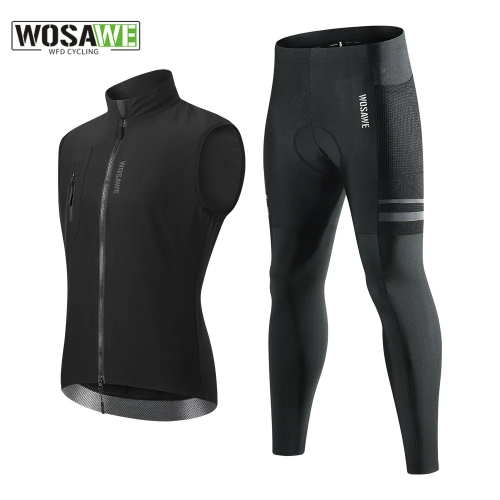 

WOSAWE Windproof Cycling Vest Unisex Bicycle Coats Cycling Clothing Bike Maillot Sports Sleeveless Vest Light Cycling Jersey