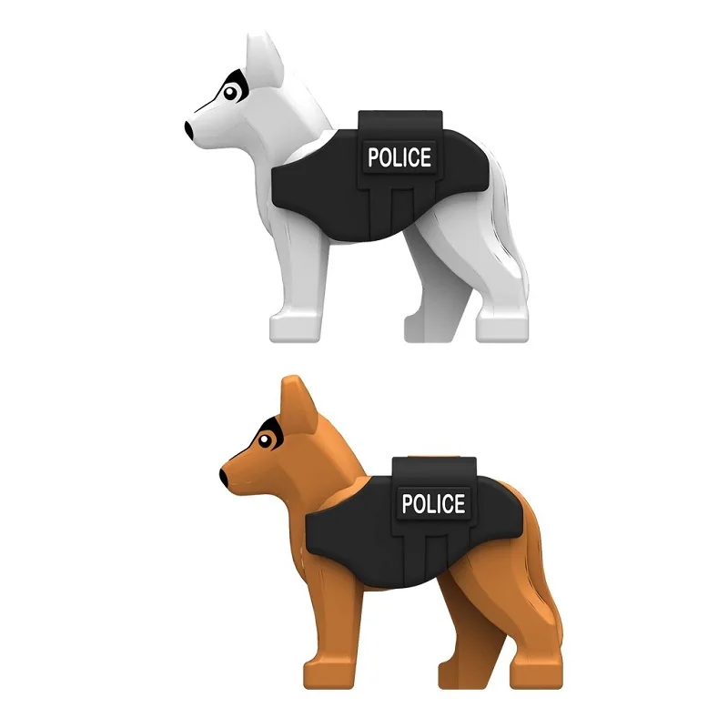 Gilet de Police pour chien, bricolage MOC SWAT City, Mini figurines d'action, armes militaires, accessoires Playmobil, blocs de construction, jouet en brique