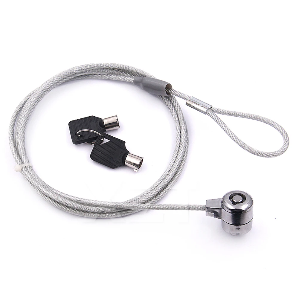노트북 잠금 키 잠금 장치 1.2m 길이의 두꺼운 전단 방지 강철 와이어 잠금 장치, 안전하고 도난 방지