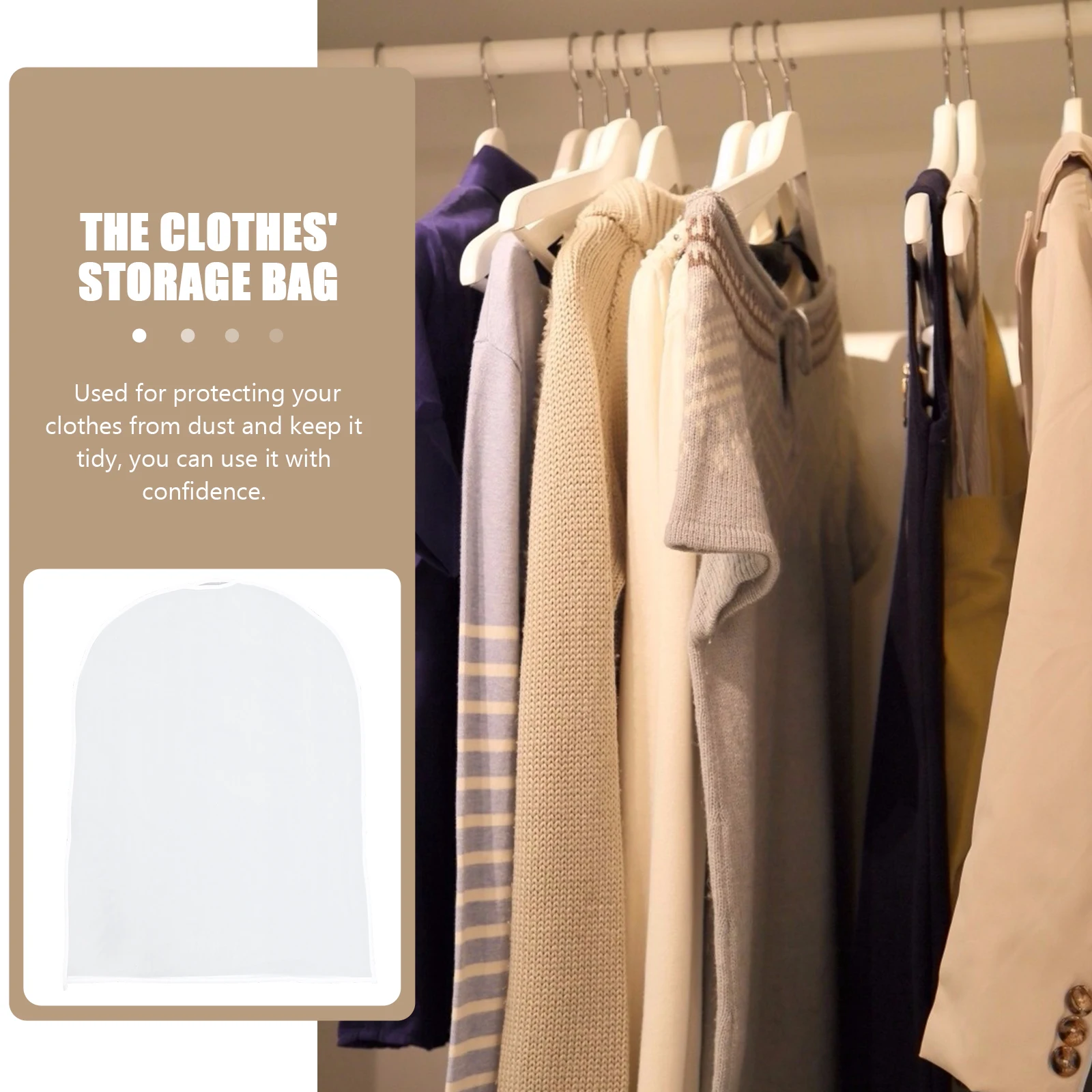 

10pcs EVA Dustproof Overcoat Cover Clothing Storage Bag Wardrobe Reusable Washable Travel Foldable Housewarming Gift