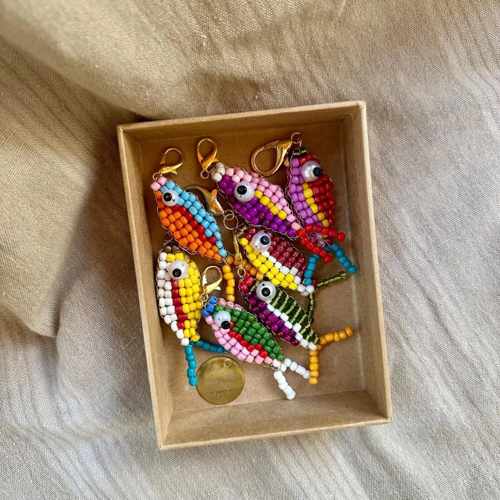 Ожерелье «сделай сам», подвеска в виде маленькой рыбки из бисера, брелок для ключей, контрастный кулон для мобильного телефона, автомобильный брелок, подвески для рюкзака с героями мультфильмов