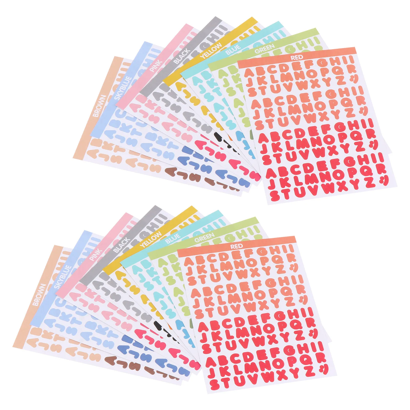 

16 Sheets Colorful Letter Stickers Self Adhesive Alphabet Decals for Scrapbooking Diary Journaling DIY Crafts Gift Tags