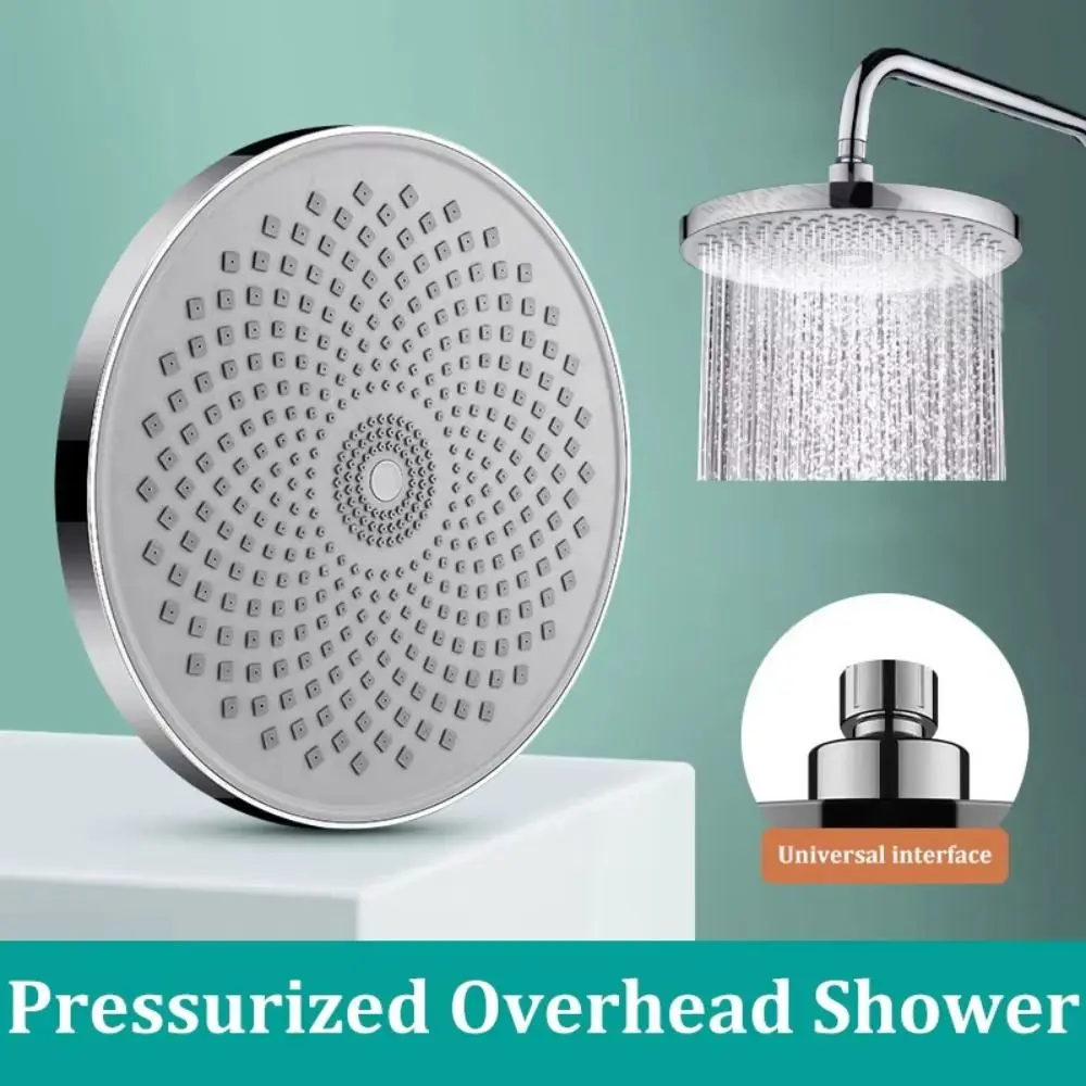 

9-inch Large Pressurized Shower Head Internal Pressure Booster Big Panel Rainfall Rain Shower Head Single Rain Fixed 360° Swivel