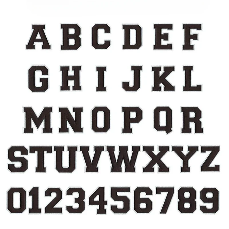 Patch Brodé avec Lettres et Chiffres pour Décoration, Applique Artisanale à Faire Soi-Même, pour Chemise, Sweat à Capuche, Pull, Veste, Sac, Vêtement, Accessoire, 50 Pièces/Lot