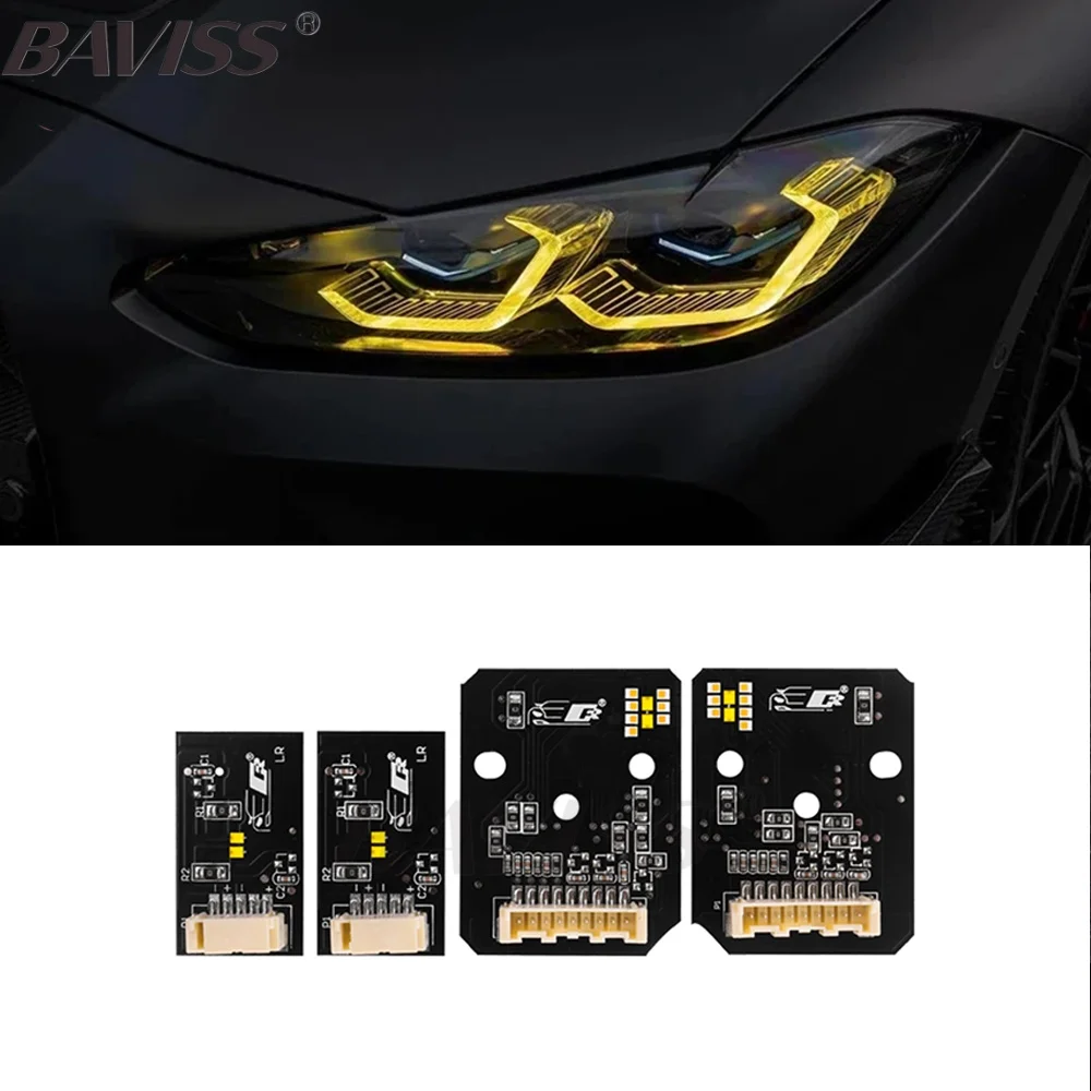 CSL Yellow Angel Eye DRL LED Boards For BMW 4 Series G22 G23 G26 G80 G82 M3 M4 420I LED Laser Headlight Daytime Running Light