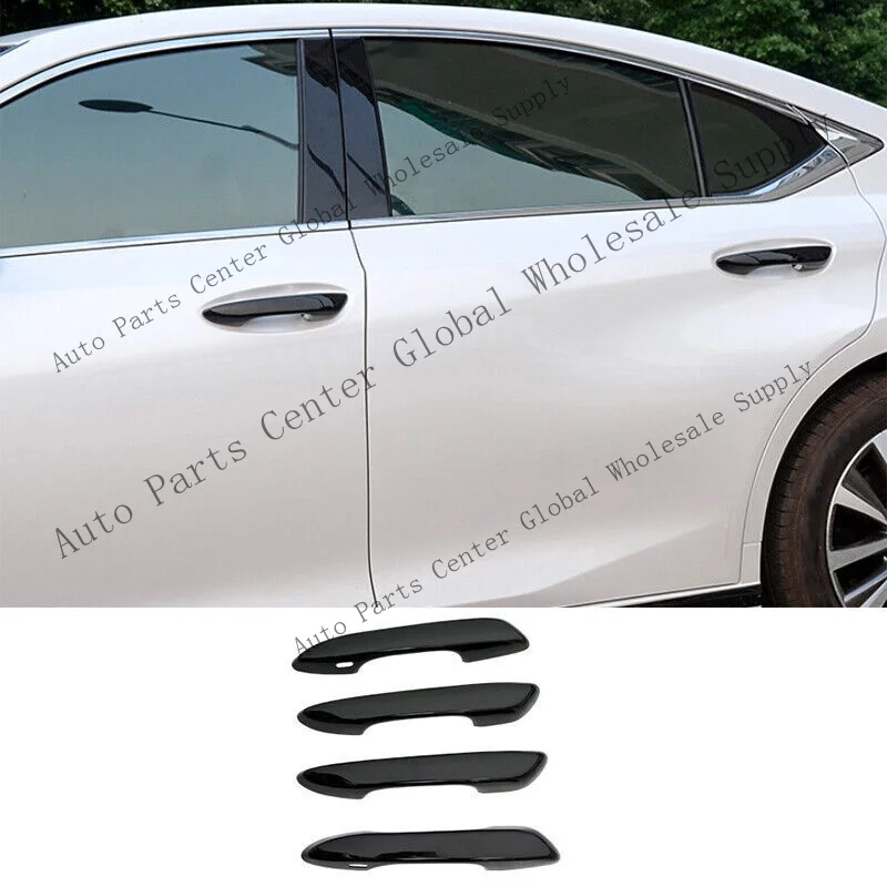 L+ Glossy Black Outside Door Handle Cover Trim For 2019-2021 Lexus ES350/300H/250