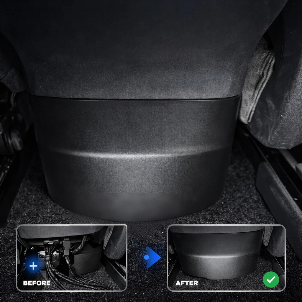 Hidden Cable Management Box for Tesla Model 3 / Y Upgraded Enlarged Rear OBD Plug Cover Extension Shell Auto Interior Accessory