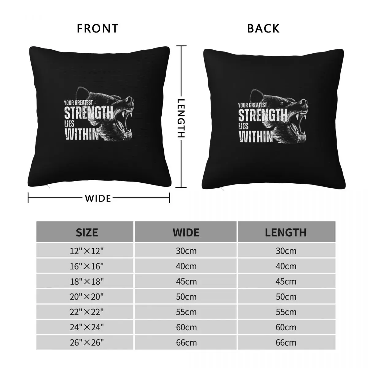 Greatest Strength Lies Within You Pillowcase Polyester Linen Velvet Creative Zip Decor Pillow Case Home Cushion Cover