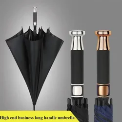 Male Umbrella High End Golf Straight Pole Rain Umbrella Large Sized Double Layer Advertising Wind Resistant Long Handle Umbrella