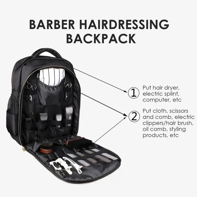 Multi-purpose Hairdressing Tool Backpack Waterproof Barber Hairstylist Tool Bag Hair Cutting Tools Organizer Bag