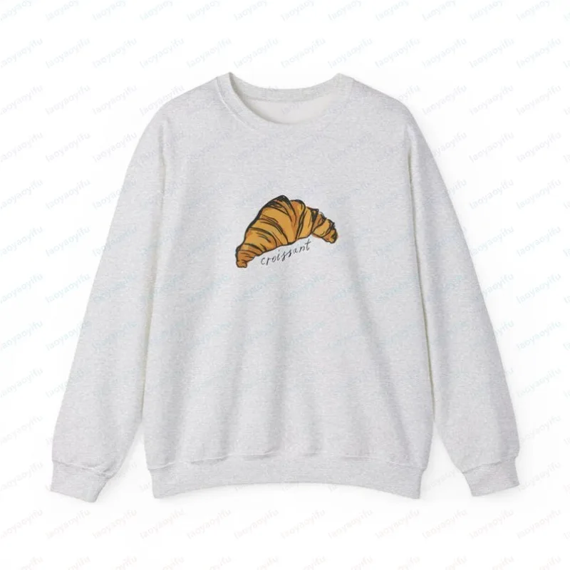 Croissant French Pastry Trendy Paris Sweatshirt Food Sweatshirt Breakfast Sweatshirt Paris Sweater Croissant Lover Outdoor Tops