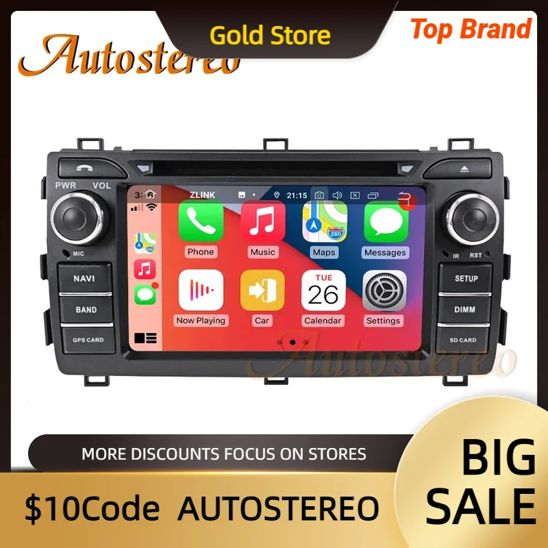 Android 12 Wireless Carplay For Toyota Auris 2013-2015 Auto Stereo Multimedia Player Car GPS Navigation Radio Recorder Head Unit