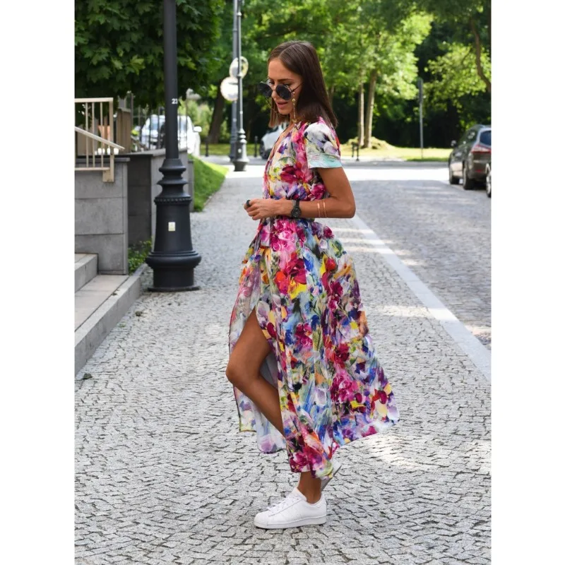 2024 moda popularne produkty popularne casualowe i modne damskie nowe modele w magazynie nowe letnie krótkie sukienki z rękawami
