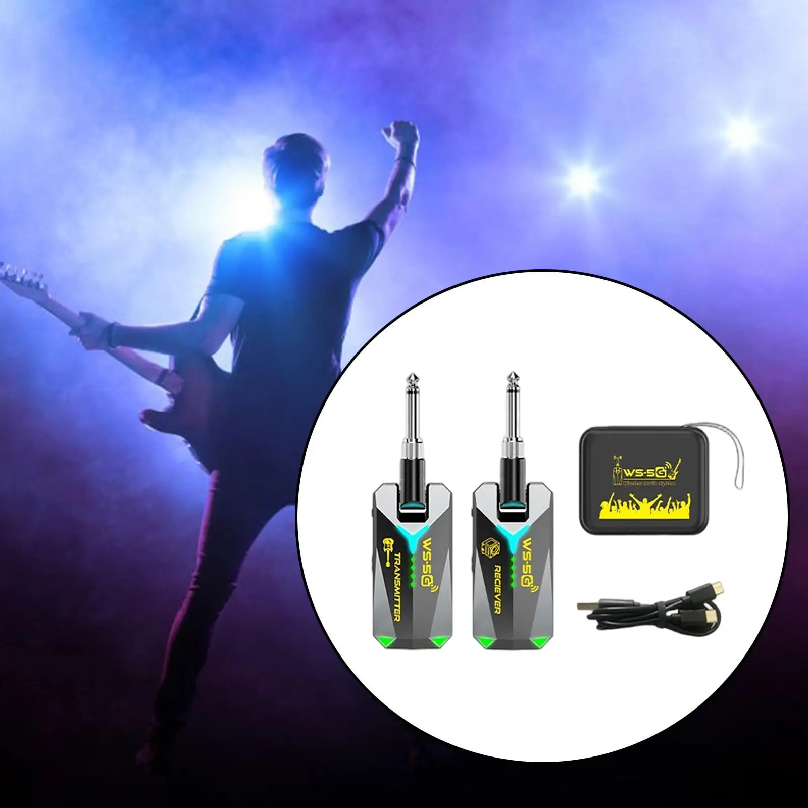 

5.8GHz Wireless Guitar Audio System Long Range Transmission for Guitar Bass