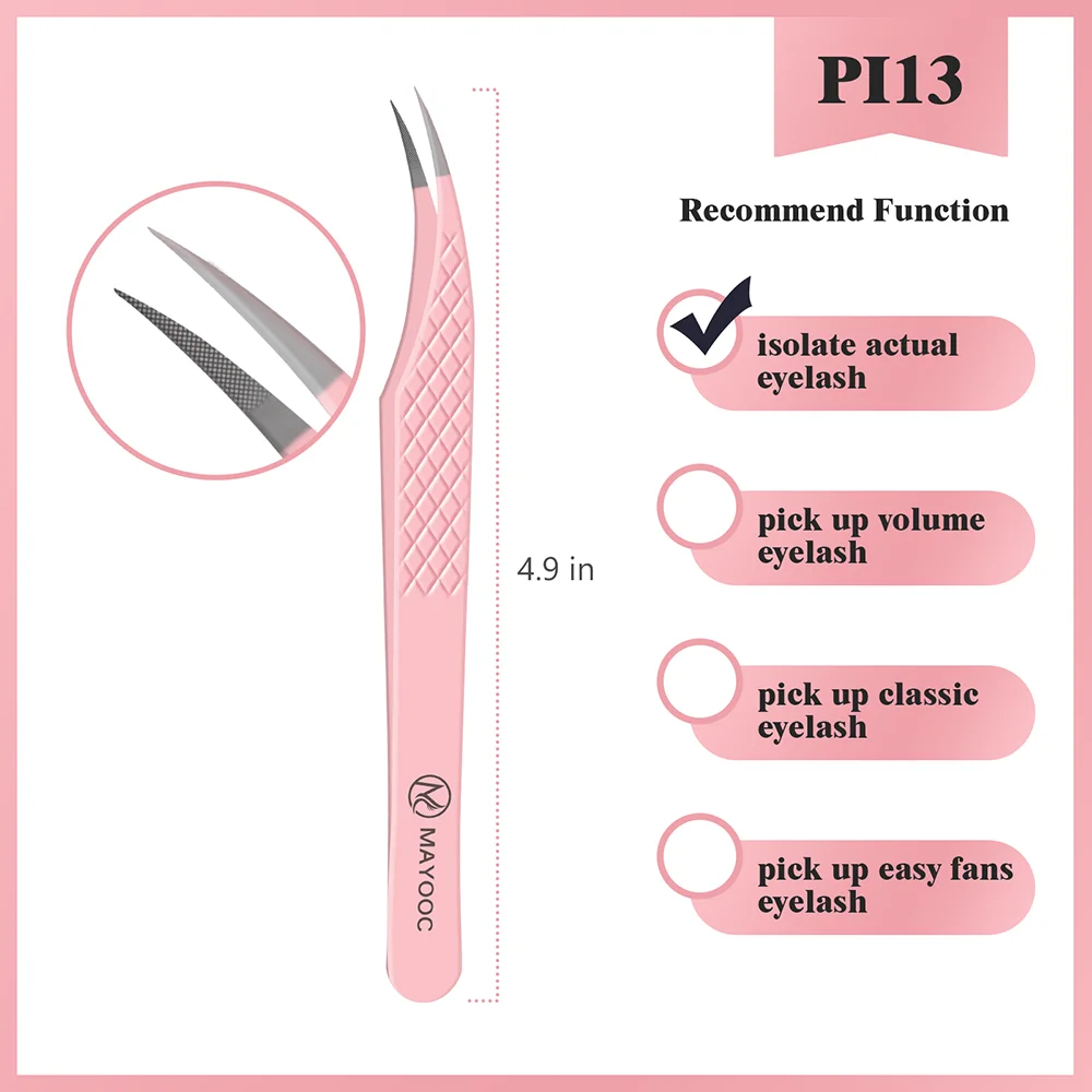 Wimpernverlängerungspinzette mit Faserspitzen, Wimpernkünstler, hochpräzise, superharte, antistatische Pinzette, Make-up-Tools, individuelles Logo – Detail 18