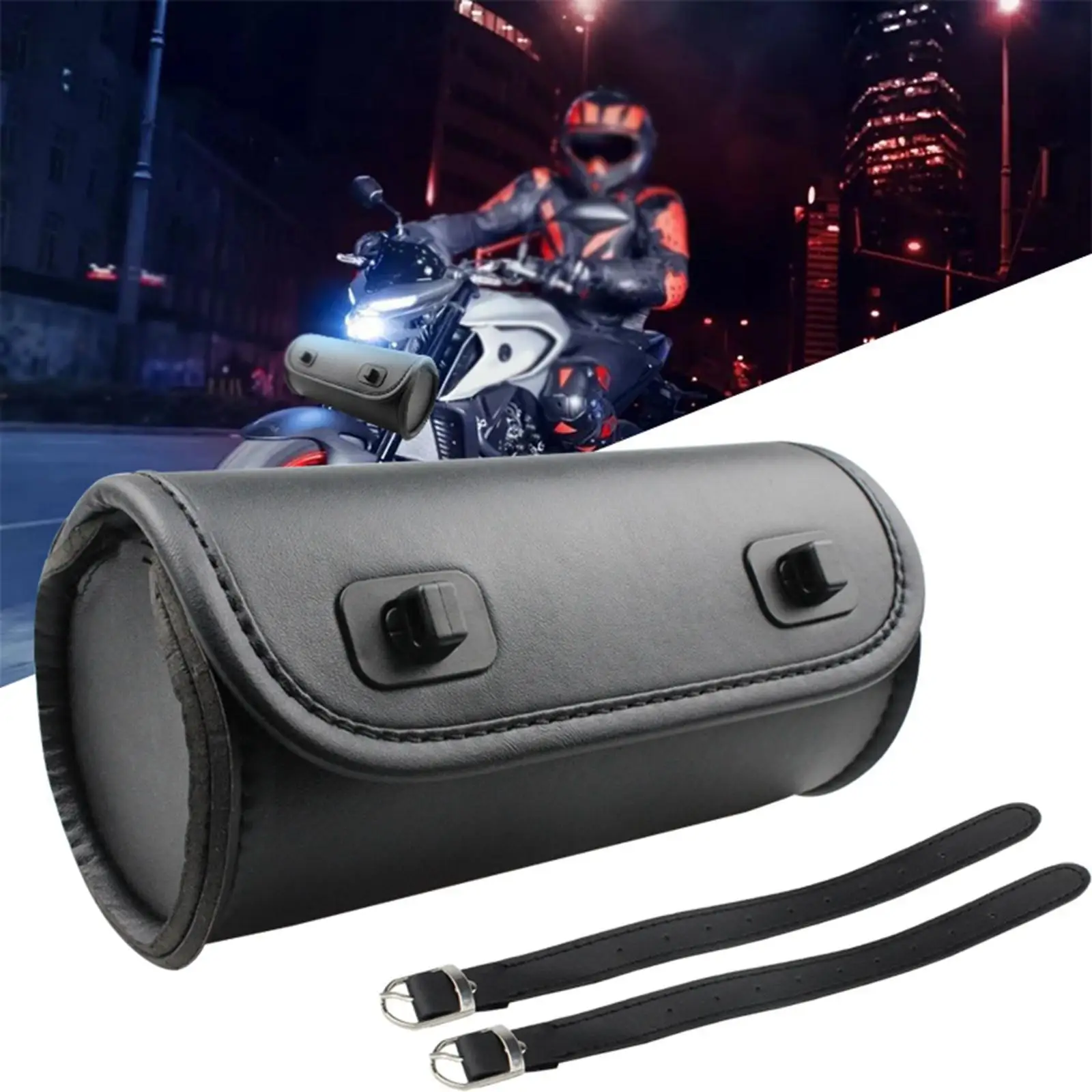 Motorcycle Luggage Side Tool Bag Easy Installation PU Leather Waterproof Saddlebag for Motorcycles Road Trips