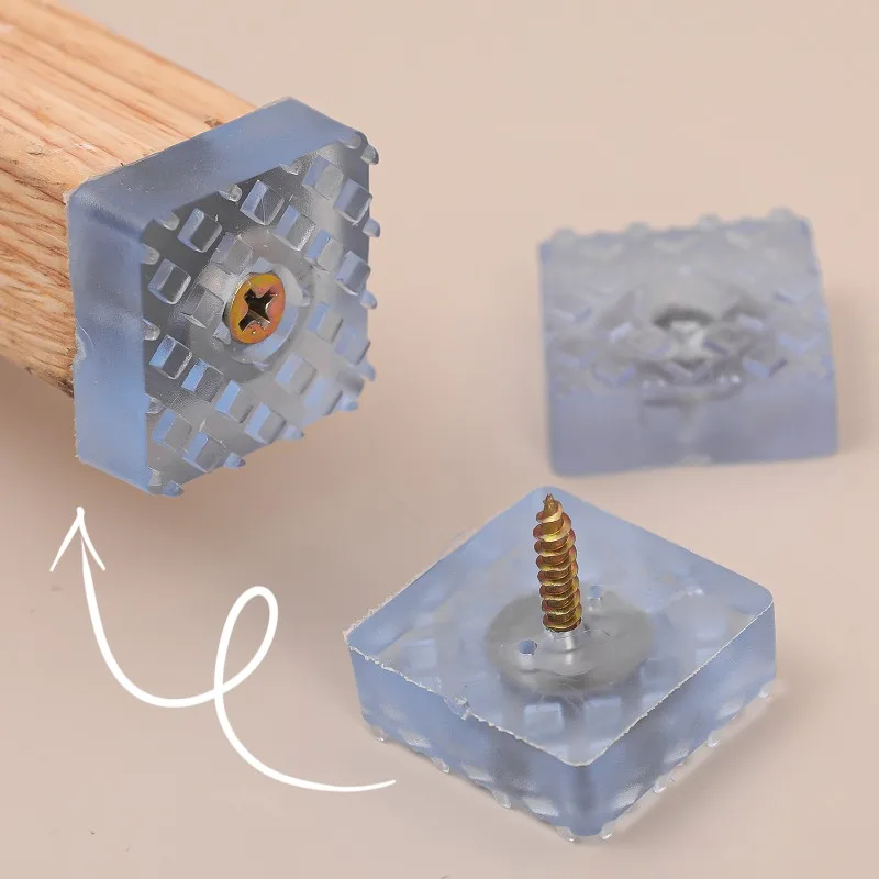 60/2 set trasparente antiscivolo morbido sedia tavolo piede gamba fondo facile installazione antiscivolo scivola protezione del pavimento in legno non rumore vite pad
