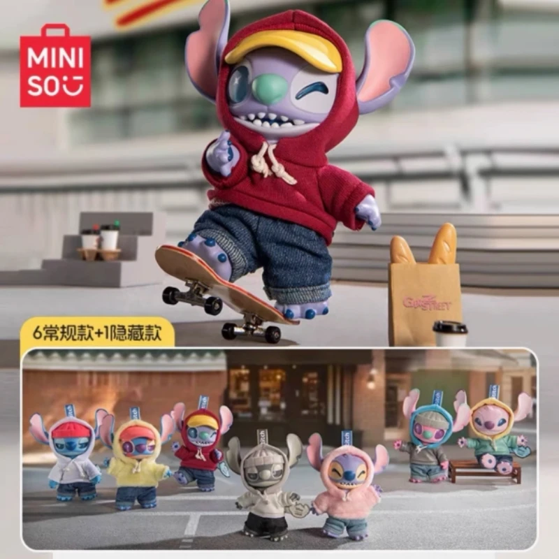 MINISO الكرتون غرزة GenZ شارع سلسلة الفينيل الوجه صندوق أعمى قلادة لطيف غرزة دمية حقيبة قلادة الديكور لعبة الهدايا