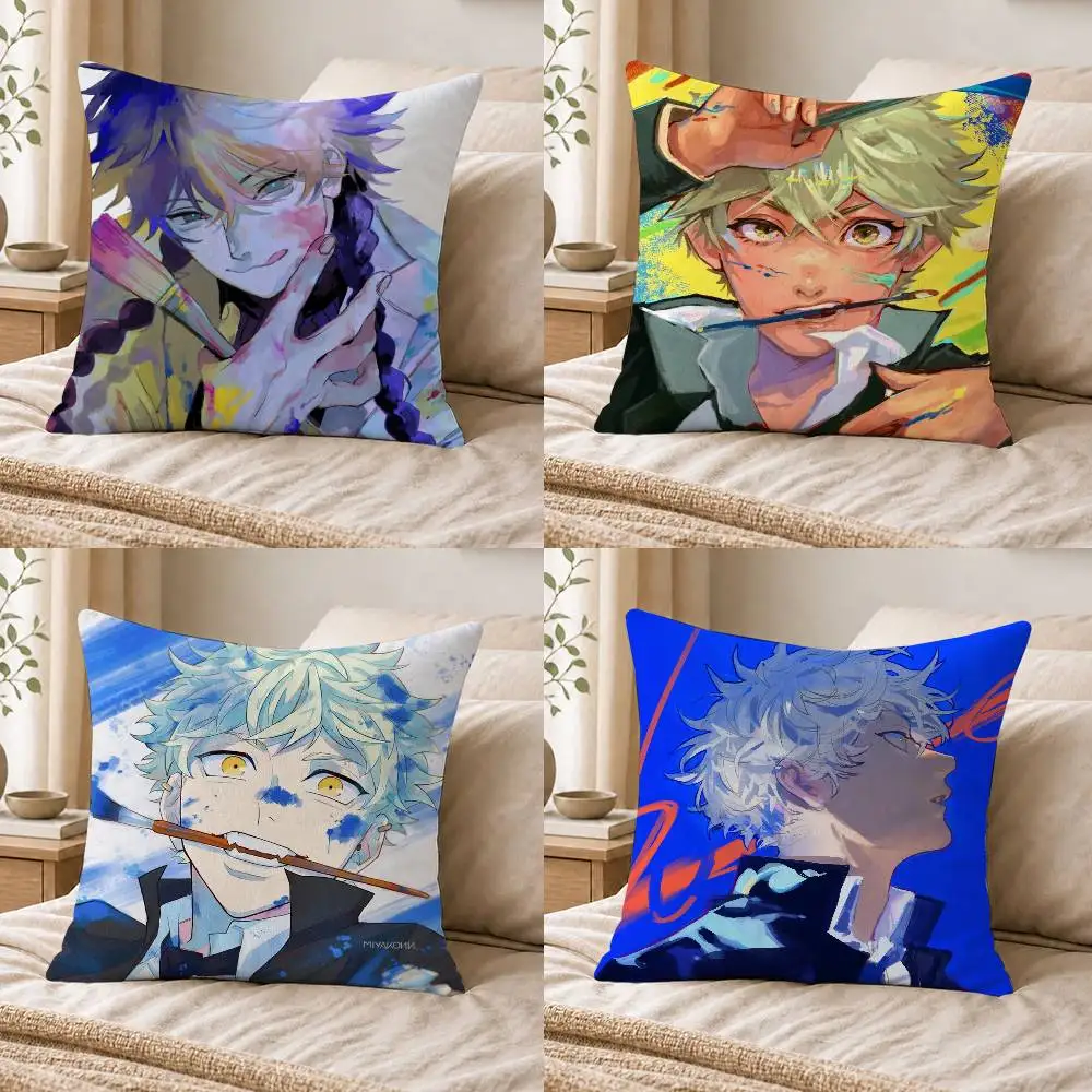Blue Period Yatora Yaguchi   Double-sided Printed Square Decorative Cushion Cover for Sofa Living Room Home Decor