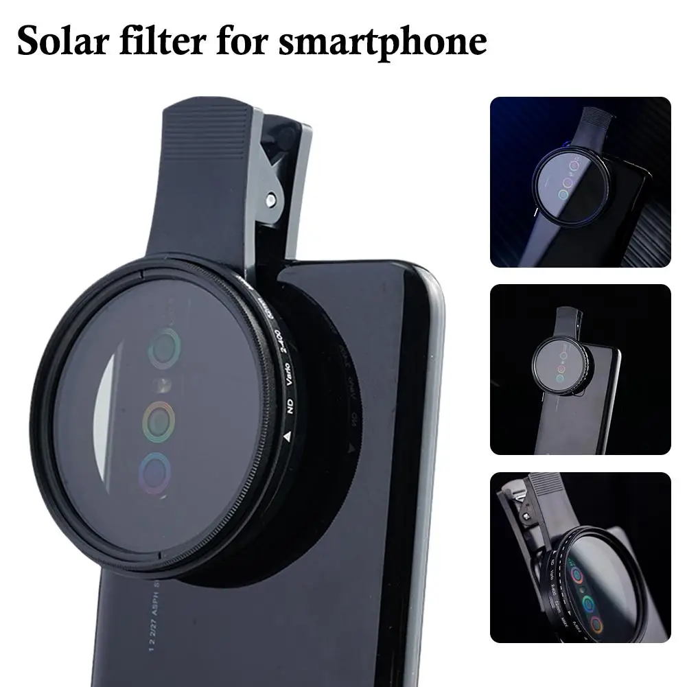37mm 52mm Phone Lens Filter With Clip For Smartphone Universal ND2-400 Variable Filter For Mobile Phone Camera Lens For iPhone