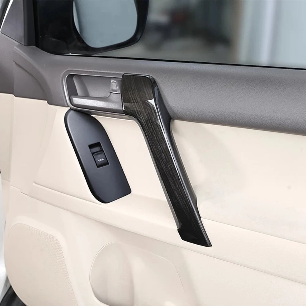 4PCS Car Interior Door Handle Trim for Toyota Land Cruiser Prado FJ150 150 2010-2018 Accessories Black Wood