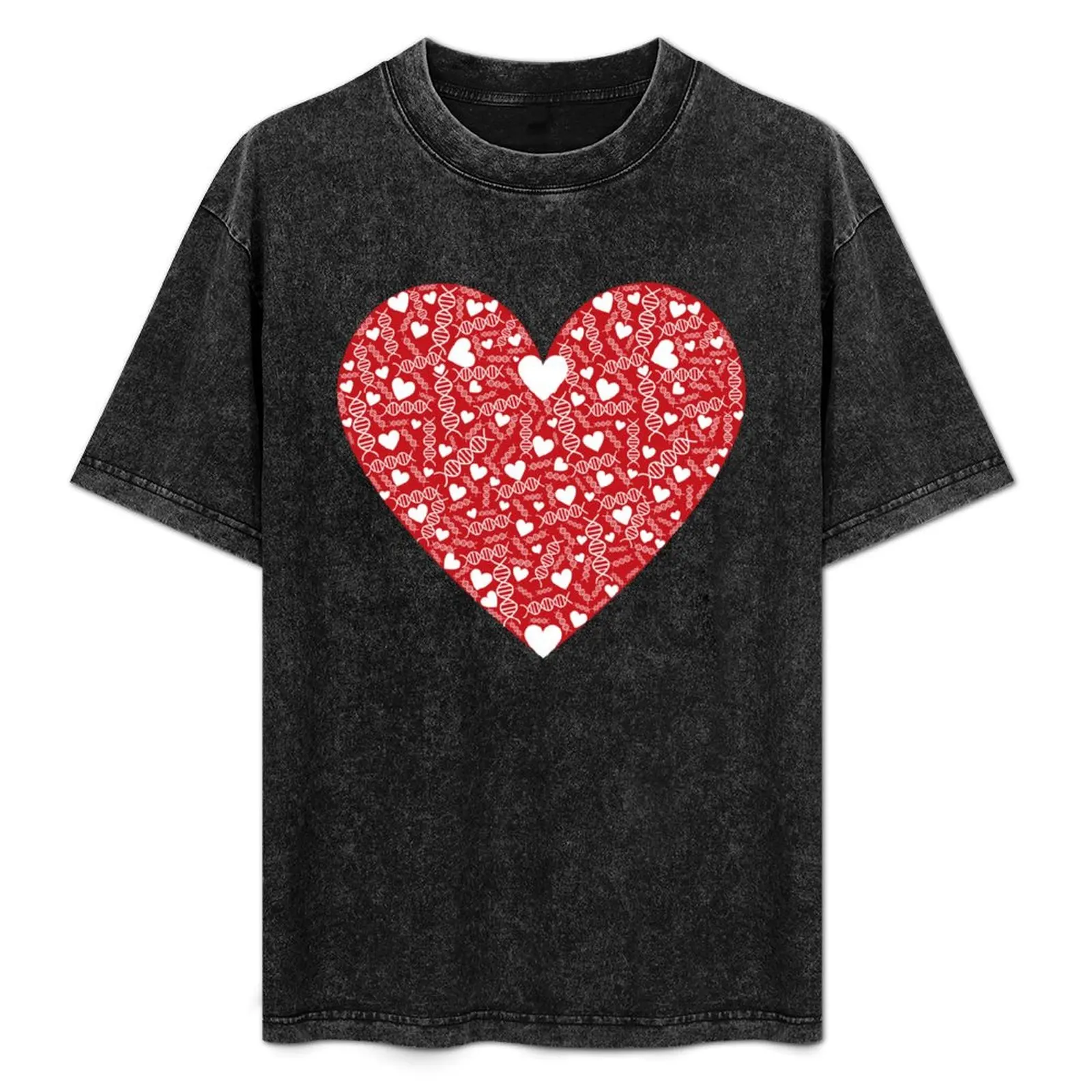 

DNA heart red T-Shirt Casual Holiday Short Sleeve Tee