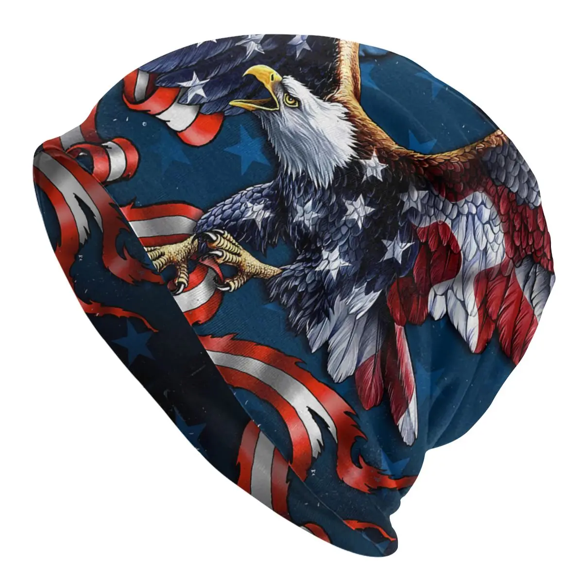 

American Heritage Thin Skullies Beanies Outdoor Caps For Men Women Eagle With US Flag Wings Ski Caps Bonnet Hats