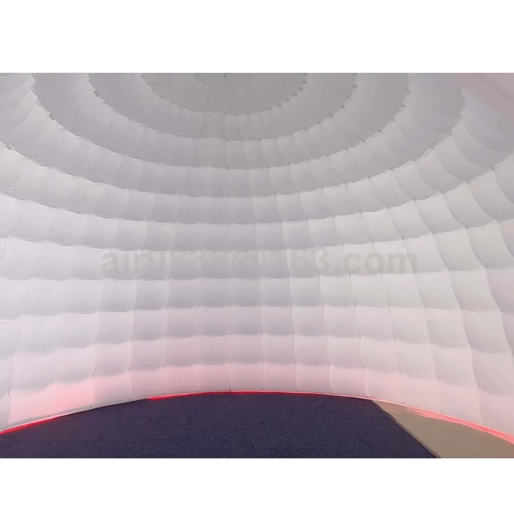 Oxford Inflatable Igloo Dome Tent With Led Lights White Air Party Booth Tent Garden Inflatable Nightclub With Bar For Wedding