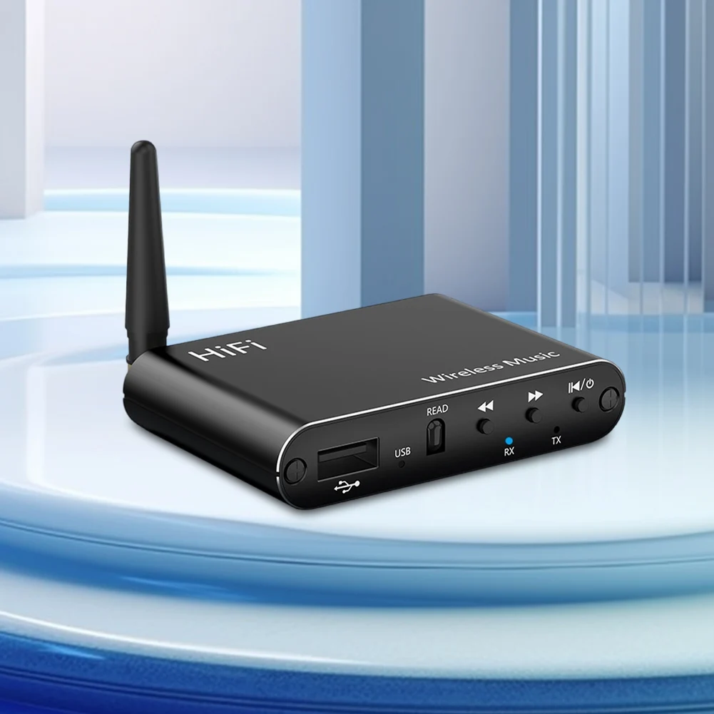 

Bluetooth-Compatible 5.4 Audio Adapter 3.5mm Aux HiFi Music Wireless Adapter BT/U-Disk Play W/ Remote Control for TV Home Stereo