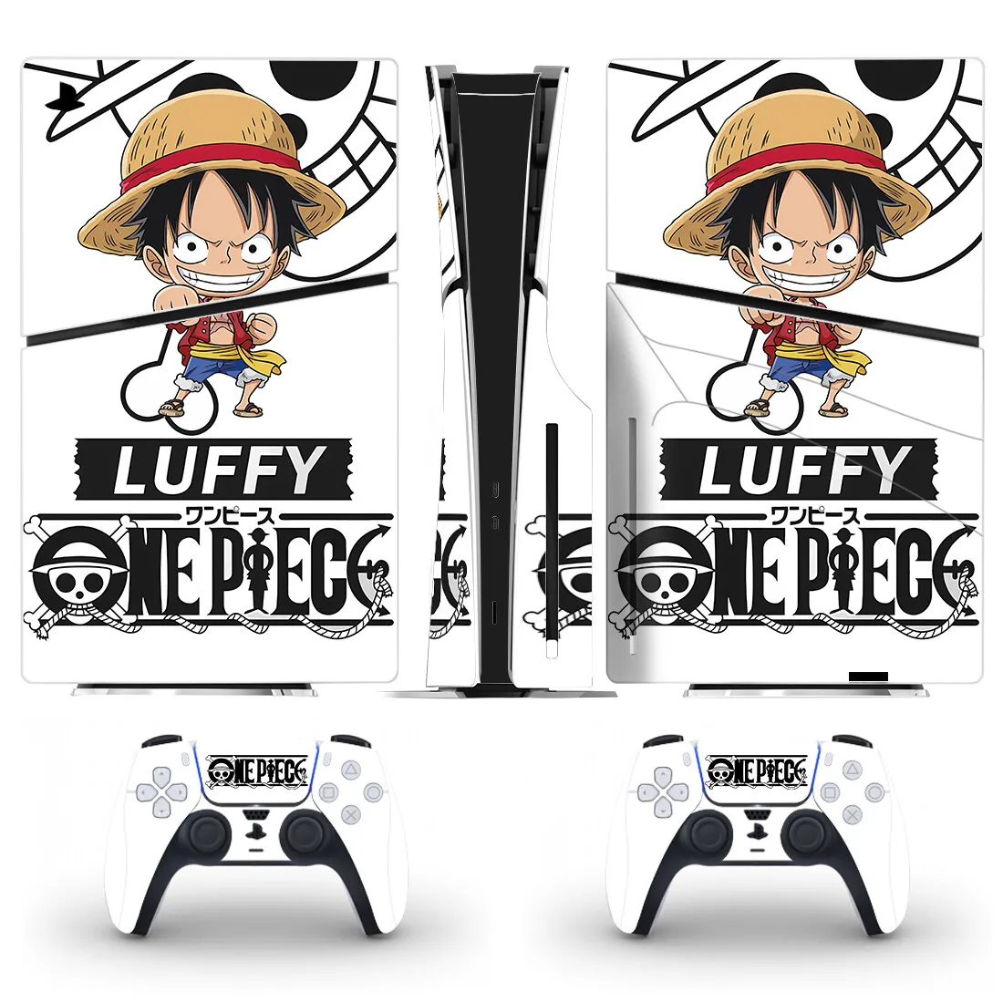 Anime Luffy PS5 Slim Disc Skin Sticker Decal Cover for Console and Controllers PS5 Slim Disk Skin Vinyl