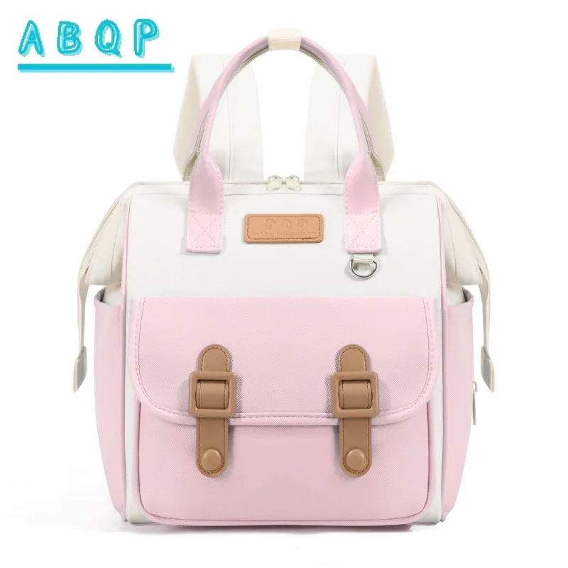 ABQP New Diaper Bag Backpack Luxury Brand Fashion Baby Diaper Bag Backpack Portable Baby Items Storage Diaper Bag Large Capacity