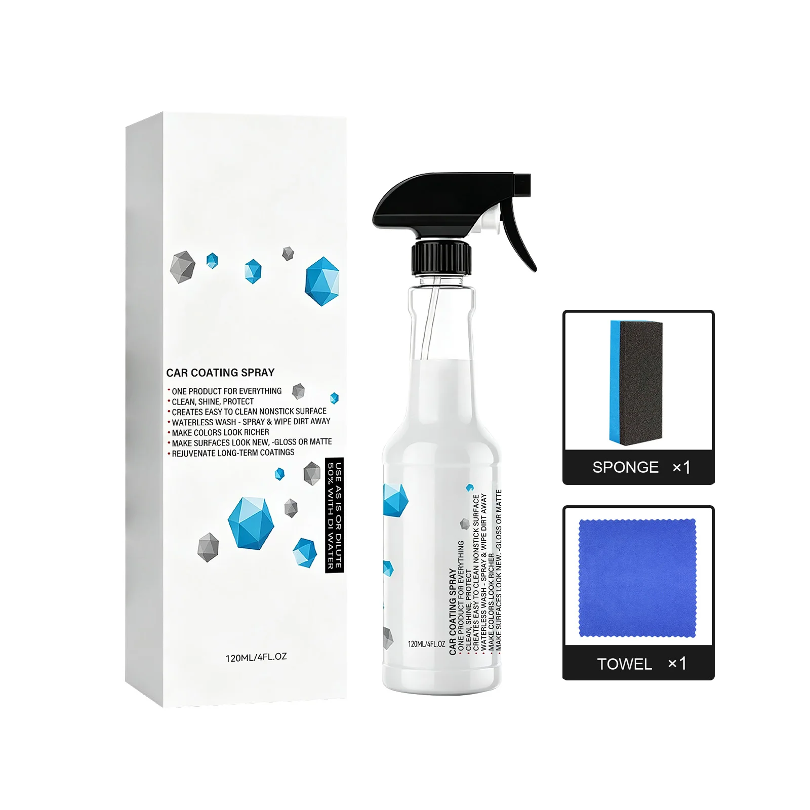 Coating spray set desalinate dust and stain paint surface brighten protective film self-help spray car beauty set