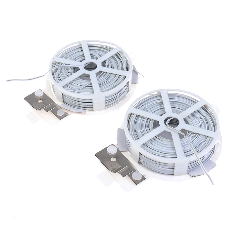 

1Pc (50m) White Multi-Function Sturdy Garden Plant Twist Tie With Coated Wire