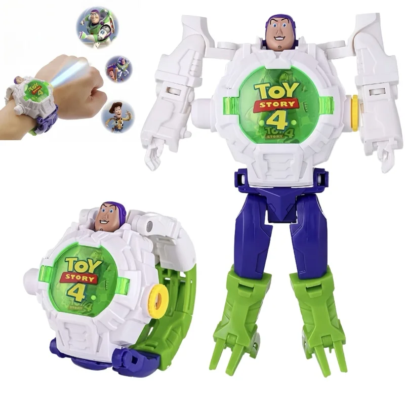 Buzz Lightyear Toy Story reloj de proyección juguete niños y niñas bebé niños dibujos animados transfiguración luminosa juguetes electrónicos