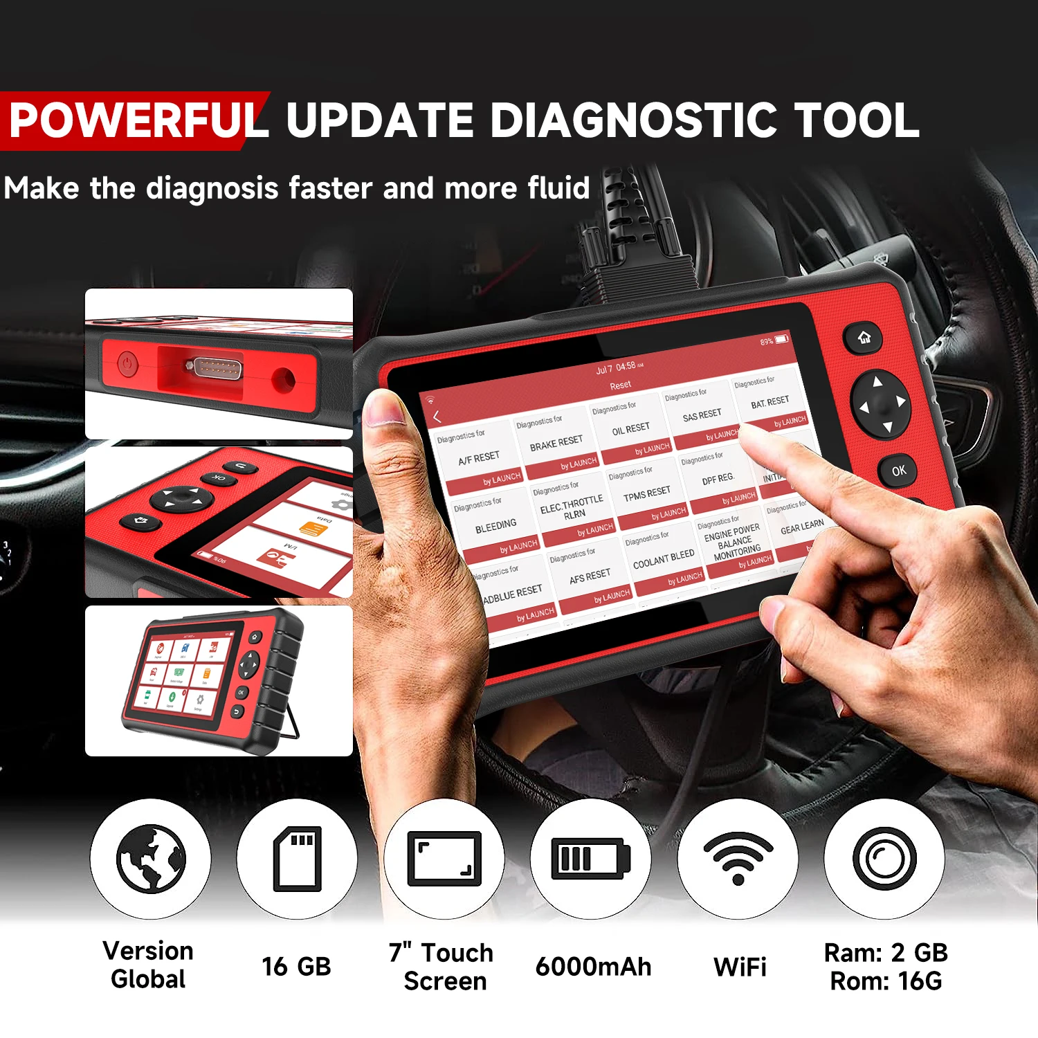 LAUNCH X431 CRP909C OBD2 Automoitive Scanner Professional All System IMMO ABS Oil A/F EPB 28 Reset OBD 2 Car Diagnostic Tools