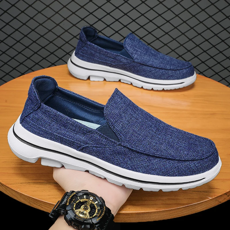 

Men Canvas Shoes New Summer Breathable Casual Shoes Men Loafers Comfortable Ultralight Lazy Boat Shoes Espadrilles Plus Size 50