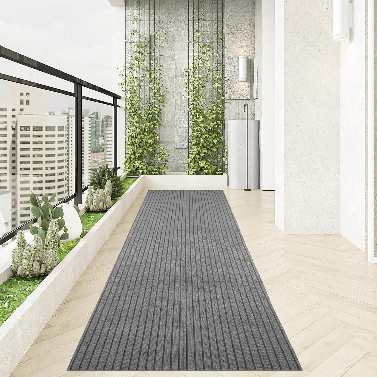 Non-slip door mat striped carpet, indoor and outdoor entrance mat stair mat with non-slip rubber backing to protect the floor